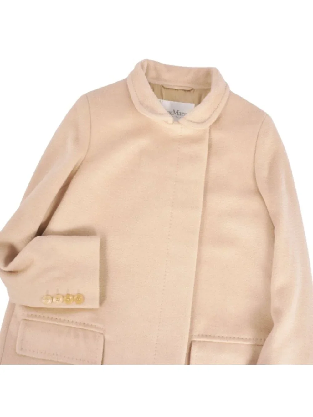 Max Mara Coat Long White Tag Camel Beige